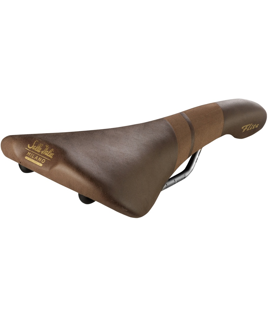 [SI016MFBUBR] SELLE ITALIA Milano Flite Bullitt telaio in TI 316 pelle marrone
