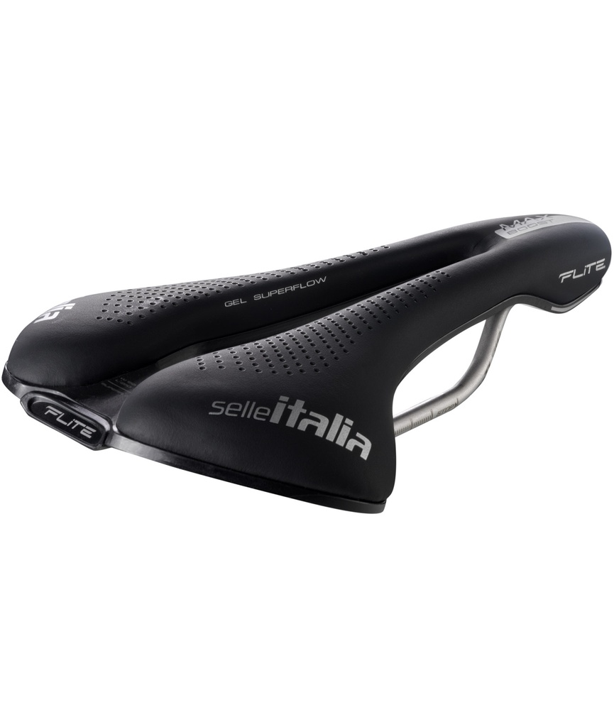 [SI017MFBGSFN] SELLE ITALIA Max Flite Boost Gel SuperFlow telaio in TI 316 fibra-tek nera