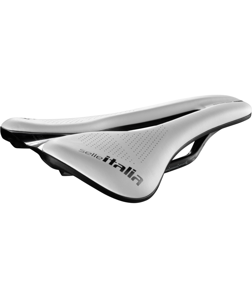 [SI080NEBCSFLW] SELLE ITALIA Sella Novus EVO Boost Kit Carbonio Superflow L tel. in Carbon Fibra-Tek bianca