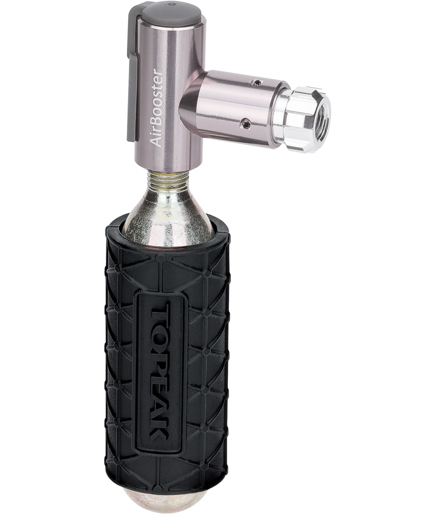 TOPEAK Stock Adattatore AirBooster + 1 cartuccia CO2 16gr. e protezione in silicone CO2 Sleeve