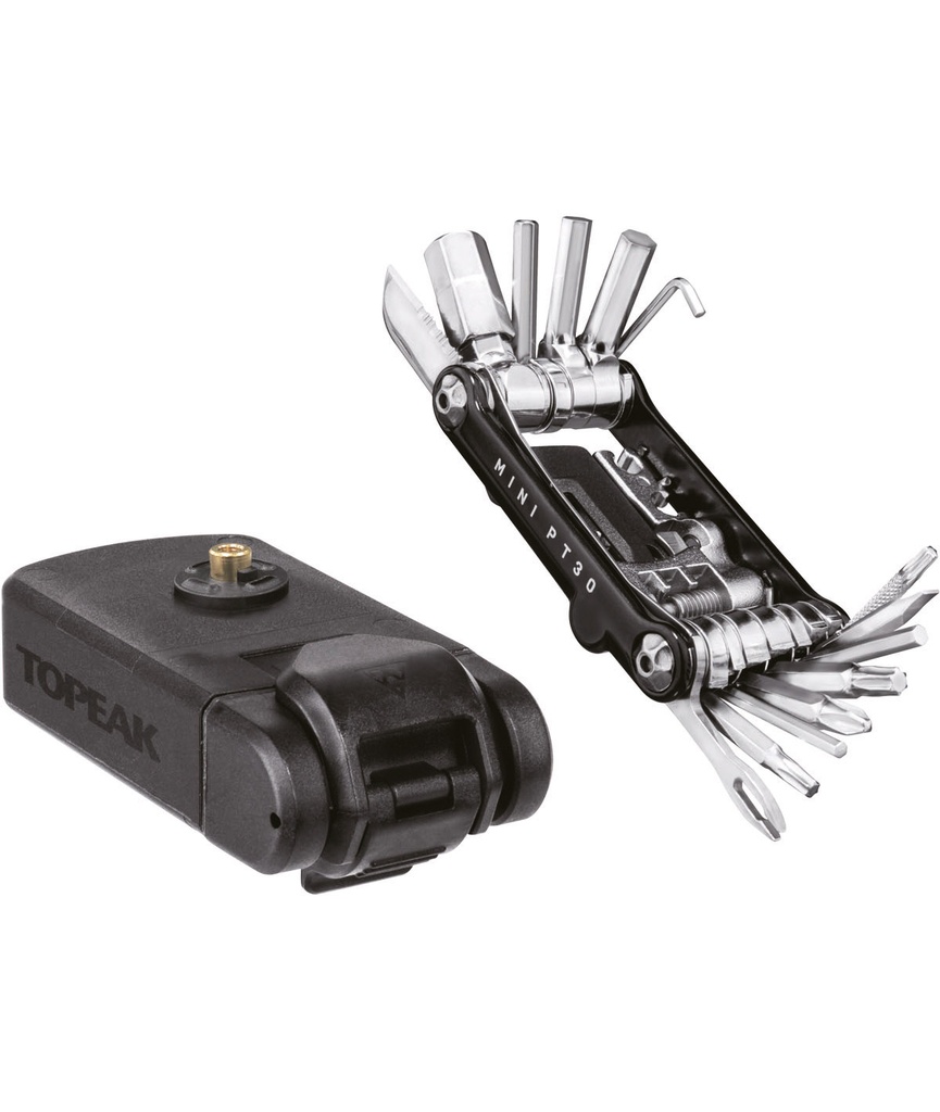 TOPEAK Ninja Master+ ToolBox PT30 con chiave multiuso Mini PT30 con attacchi Ninja Master+ Cage/Frame Mount