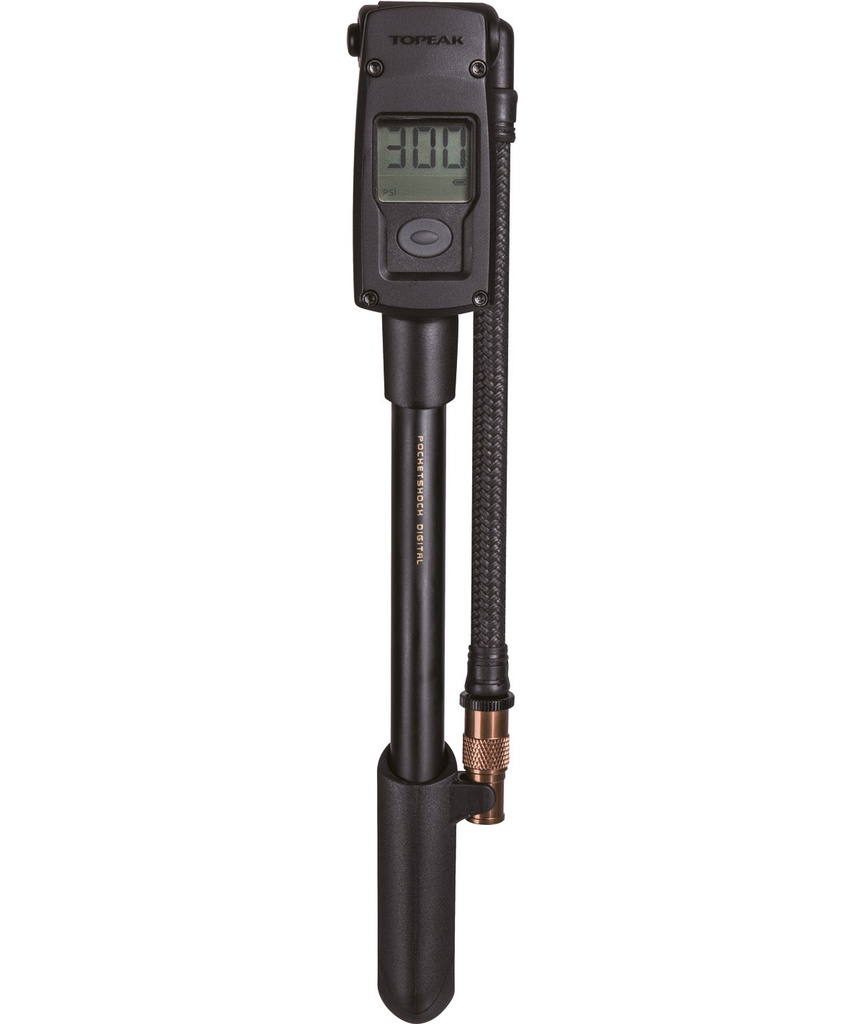 TOPEAK Minipompa per ammortizzatori PocketShock Digital con valvola Pressure-Rite e manometro digitale 20.7 bar/300psi