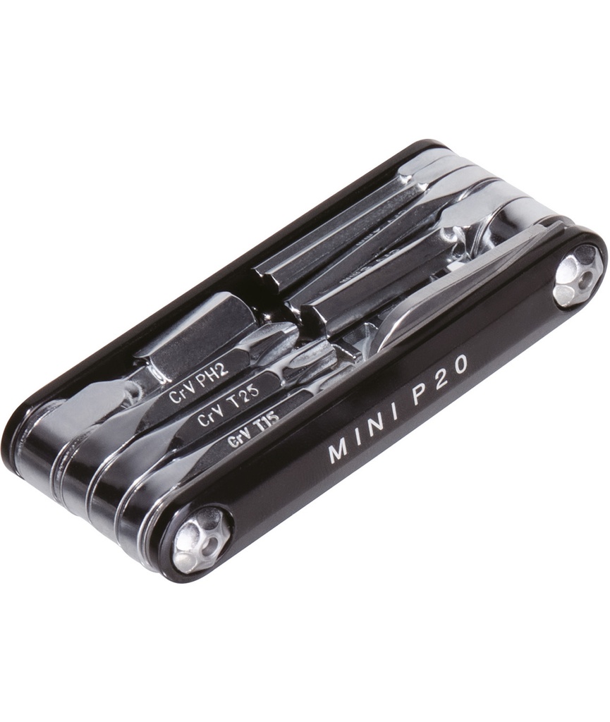 TOPEAK Chiave multiuso Mini P20 (20 funzioni) nera con custodia
