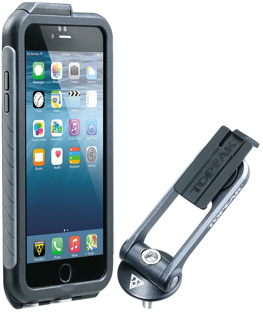 [TKTT9848BG] TOPEAK Stock Custodia RideCase Waterproof per iPhone 6+/6S+/7+/8+ nera/grigia