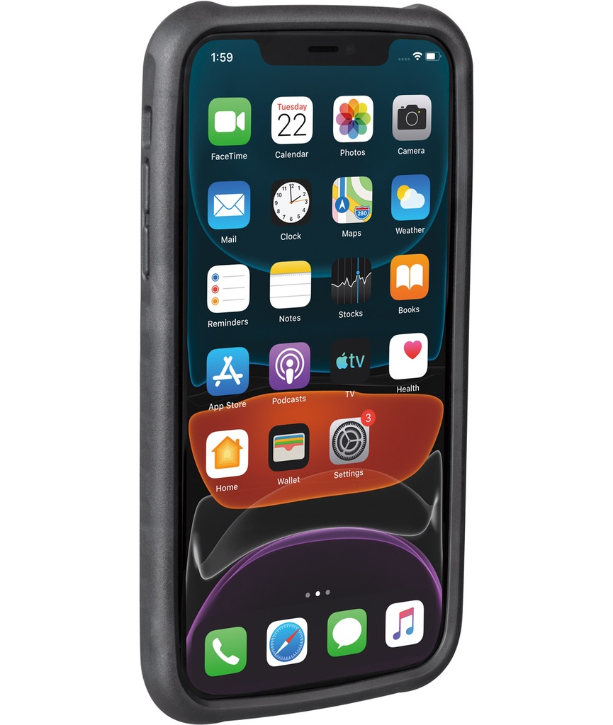 [TKTT9862BG] TOPEAK Custodia RideCase per iPhone 11 nera/grigia con supporto incluso
