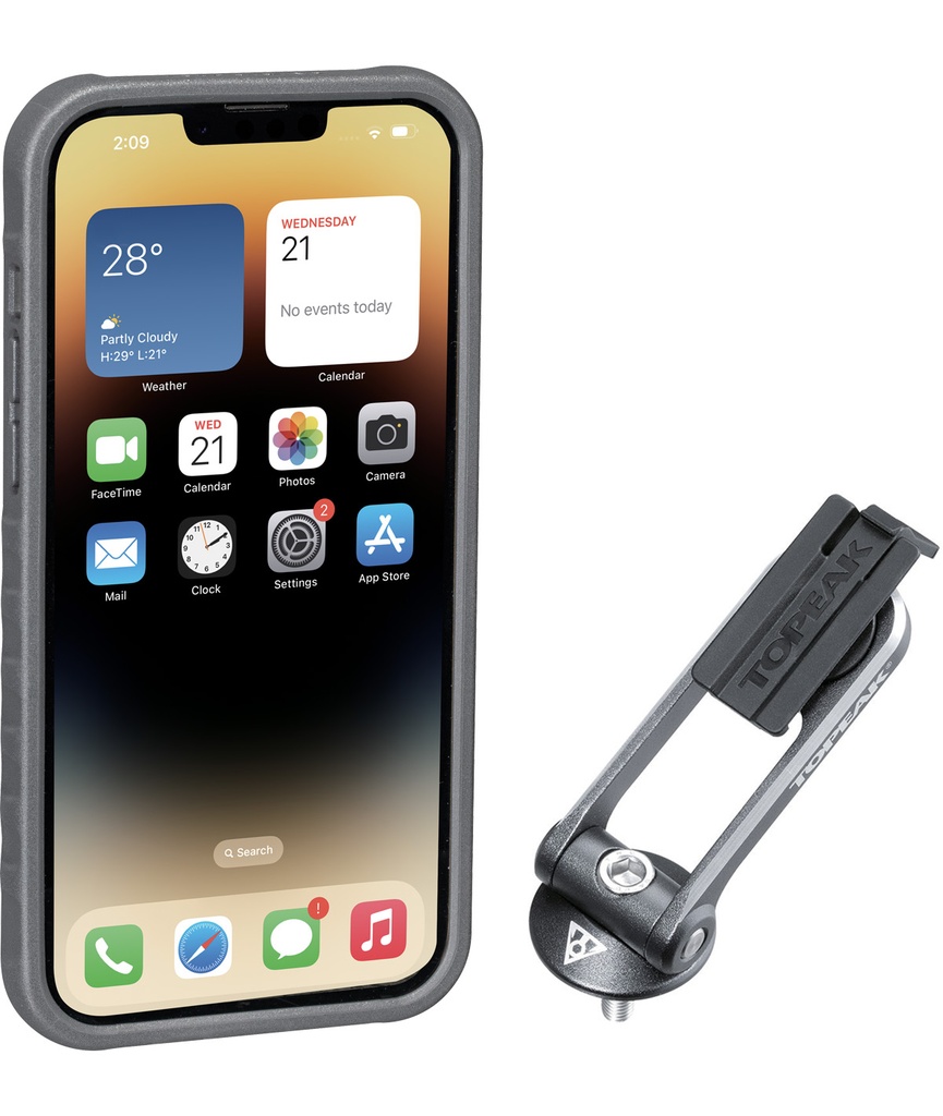 [TKTT9875BG] TOPEAK Custodia RideCase per iPhone 14 Plus nera/grigia con supporto incluso