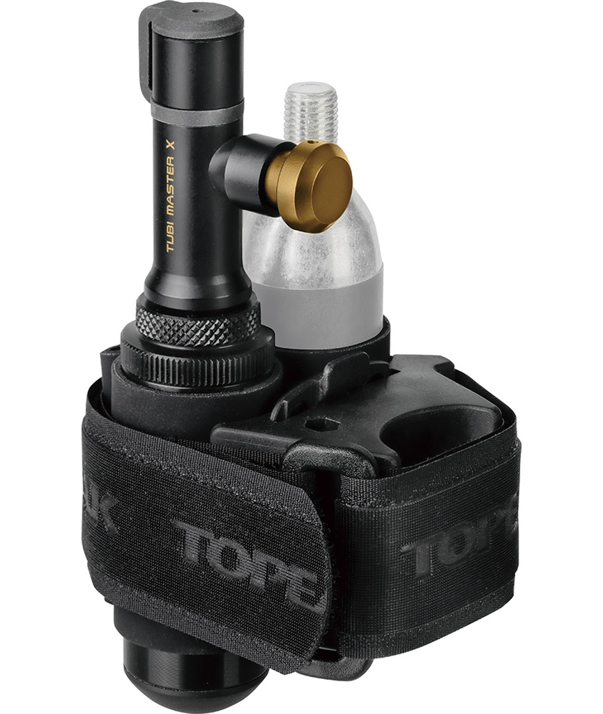 Stock Kit utensili Tubi Master X con 1 cartuccia CO2 25gr. per coperture tubeless con cinturino in velcro