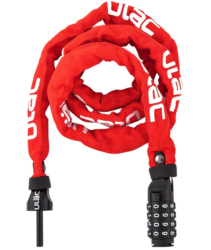 [ULA800CXLRE] ULAC Lucchetto a catena 52ND STREET con combinazione rosso - Red