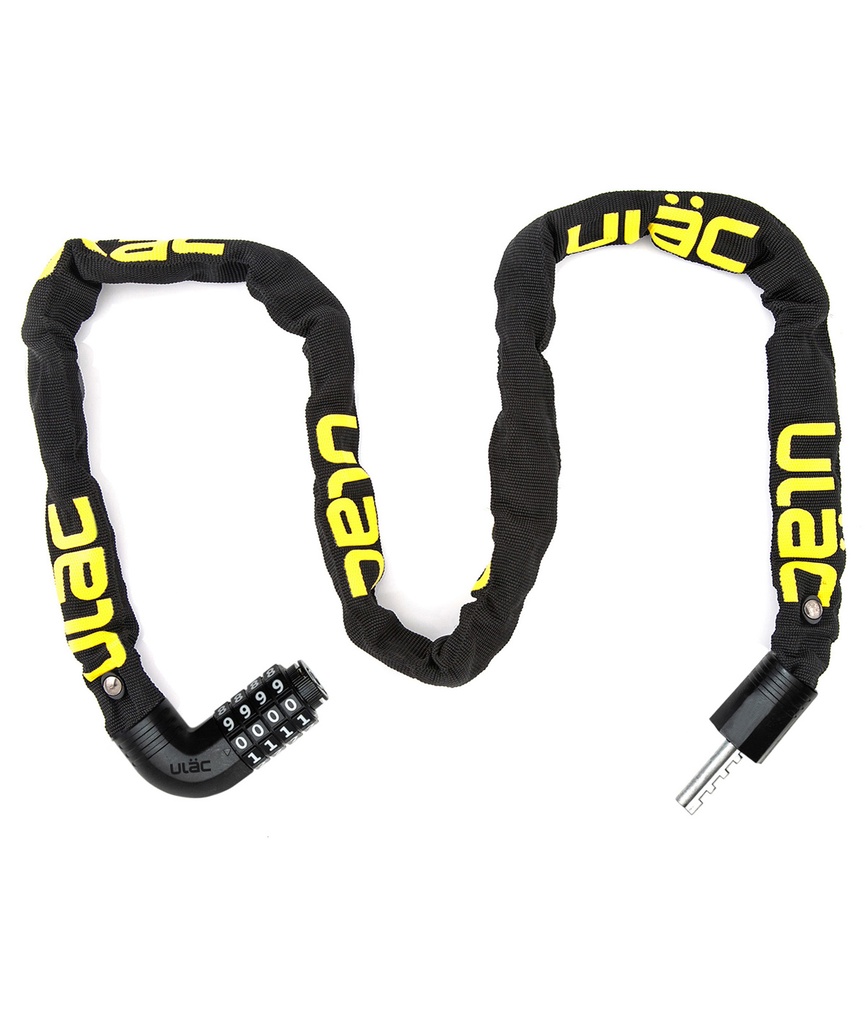 [ULA900CBL] ULAC Lucchetto a catena STEEL KOMBAT con combinazione nero - Black