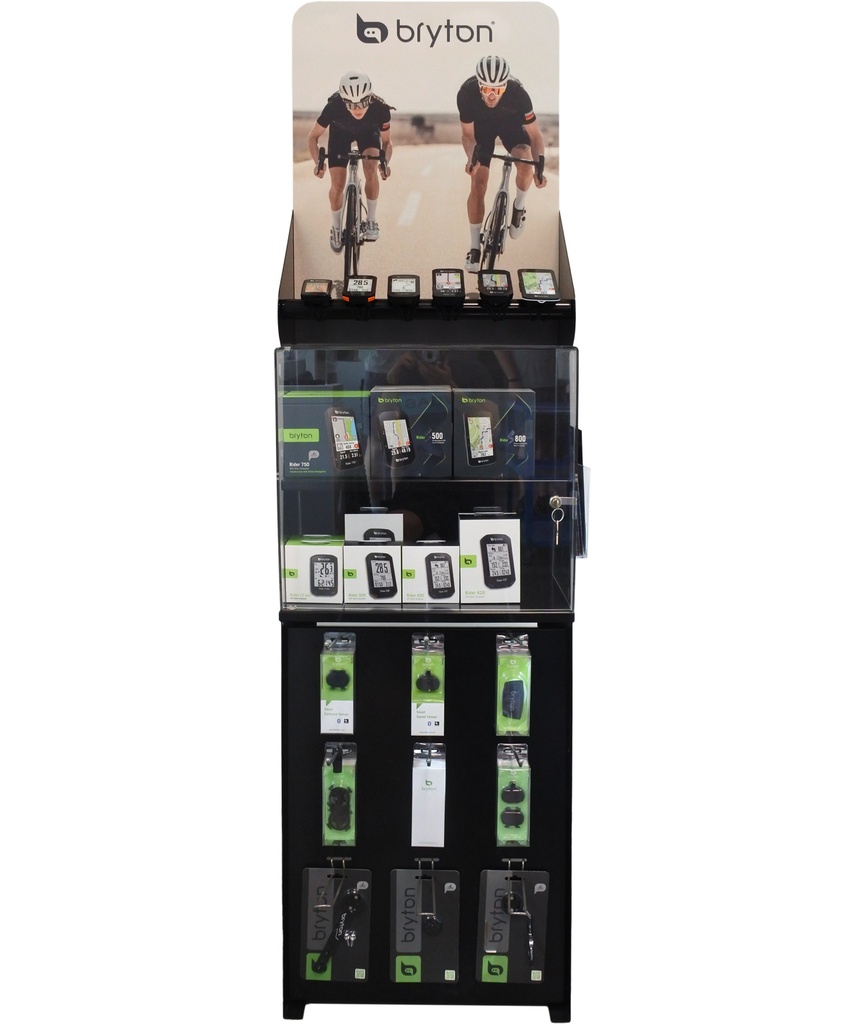 [BRESP06] Espositore Bryton da pavimento con teca e ganci vuoto