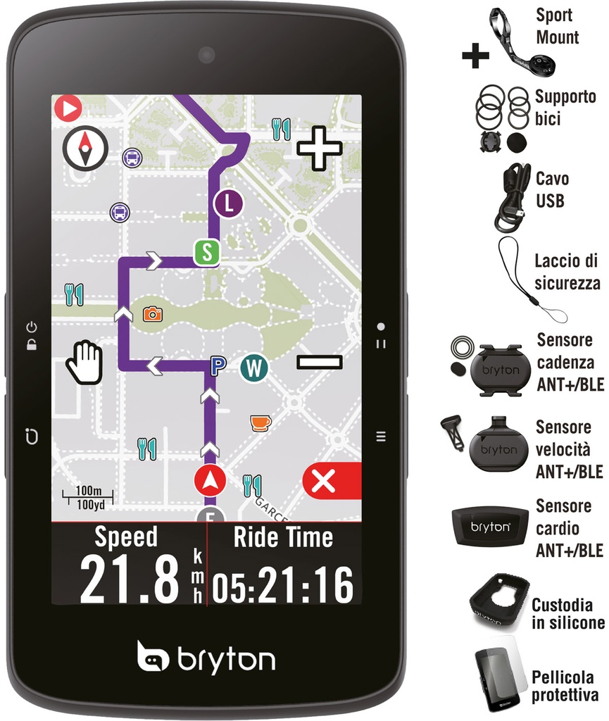 Rider S800T con dual sensor, fascia cardio e supporto frontale in alluminio