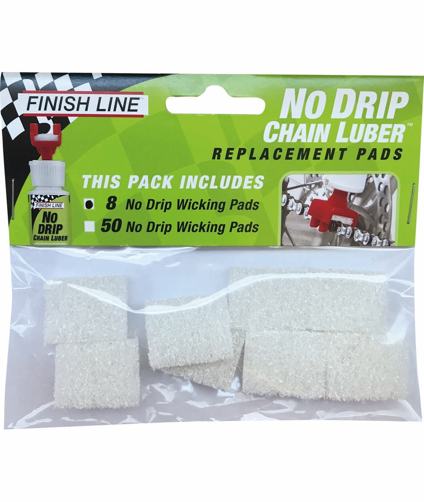 FINISH LINE Kit di 8 tamponi di ricambio per No Drip Chain Luber