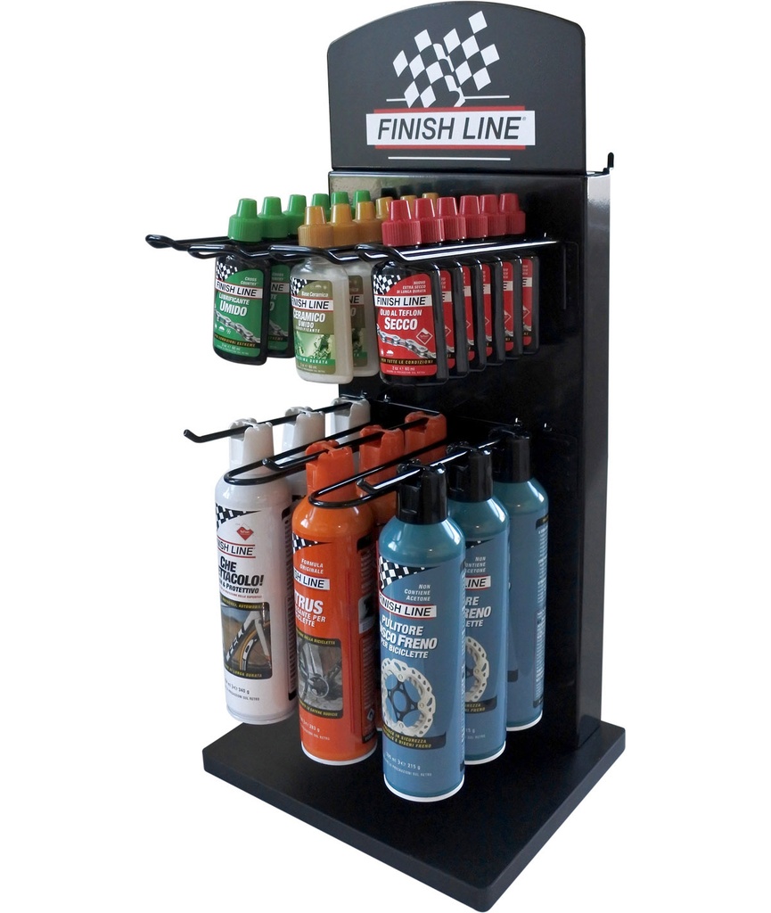 [FIN56] FINISH LINE Espositore da banco e per pareti dogate completo di prodotti --vuoto--