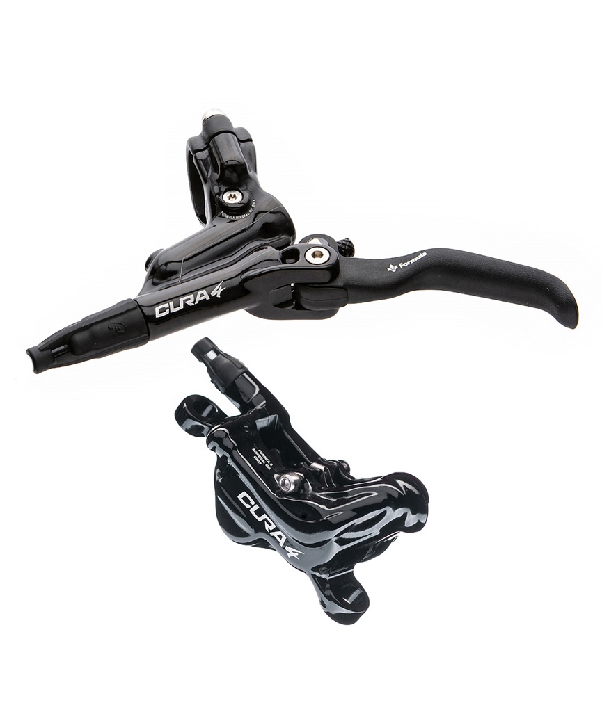 FORMULA Kit freno a disco idraulico Cura 4 anteriore/posteriore con FCS/TFRA nero