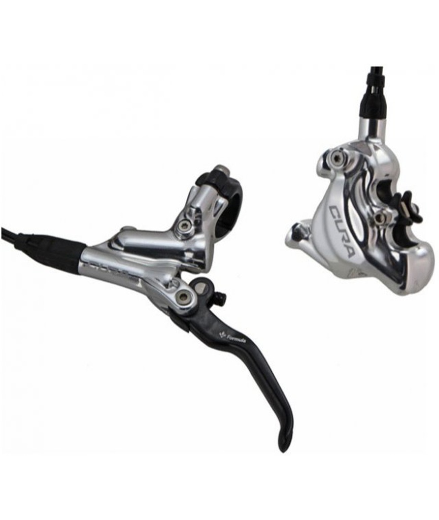 Kit freno a disco idraulico Cura Flat Mount anteriore/posteriore polish