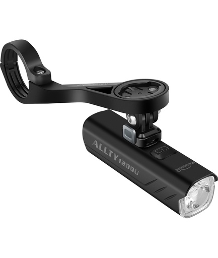 [MSATY1200U] Fanalino anteriore a led bianco ALLTY 1200U USB-C con telecomando e supporto frontale manubrio
