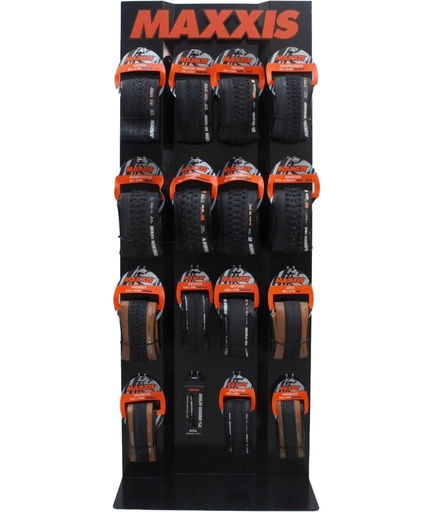 [TBESP5] Espositore Maxxis a muro con struttura in metallo nero