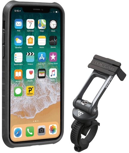 [TKTT9855BG] Custodia RideCase per iPhone X/XS nera/grigia con supporto incluso