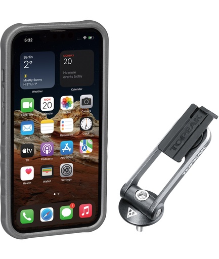 [TKTT9871BG] Custodia RideCase per iPhone 13 nera/grigia con supporto incluso