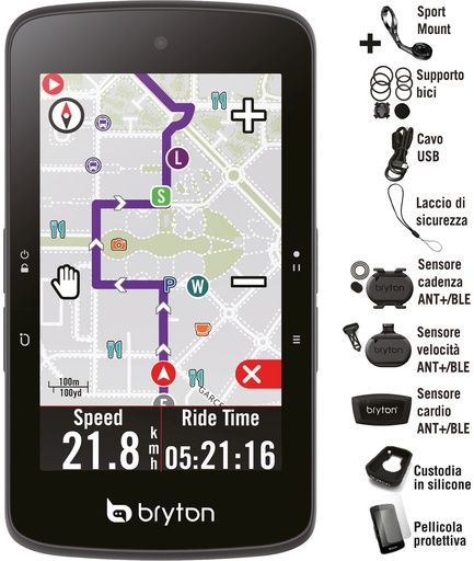 [BRS800T] Rider S800T con dual sensor, fascia cardio e supporto frontale in alluminio